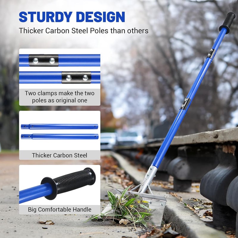 SILKPE Heavy Duty Snow Shovel with 52" Adjustable Handle - Multifunctional Ice Scraper & Garden Tool, Steel Blade for Snow Removal, Driveway & Sidewalk Cleaning - Ergonomic Design (All Seasons) - Image 4